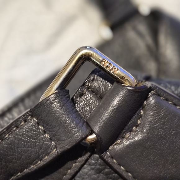 MCM Dark Gray Monogram Shoulder Bag - Picture 6 of 13